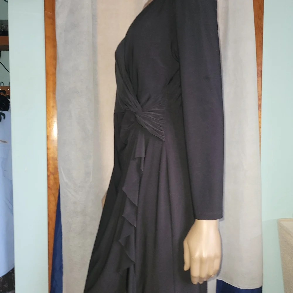 American Living Ruffled Faux Wrap Long Sleeved Dress - Picture 4 of 10